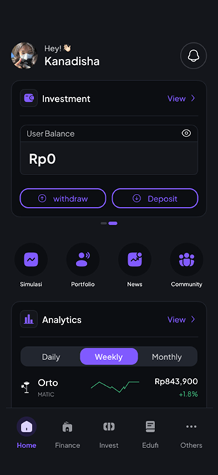 Financial home — SmartFin screen